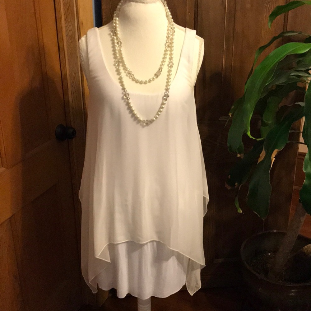 White flowy shift dress